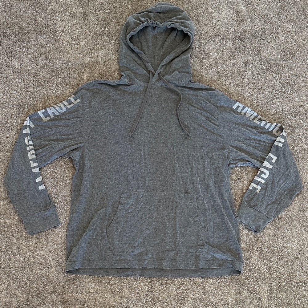 American Eagle Super Soft Charcoal Men’s Hooded Long Sleeve Shirt